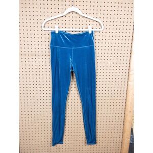 Alo Yoga High Waist Velvet Leggings Cerulean Blue Size M RN87370 Activewear